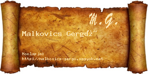 Malkovics Gergő névjegykártya