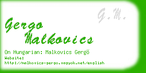 gergo malkovics business card