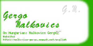 gergo malkovics business card